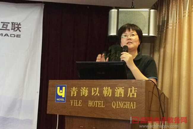 玉祥集团互联总经理、首席规划师郑爱军正在进行《政府网站+评估体系构建思路》的主题演讲